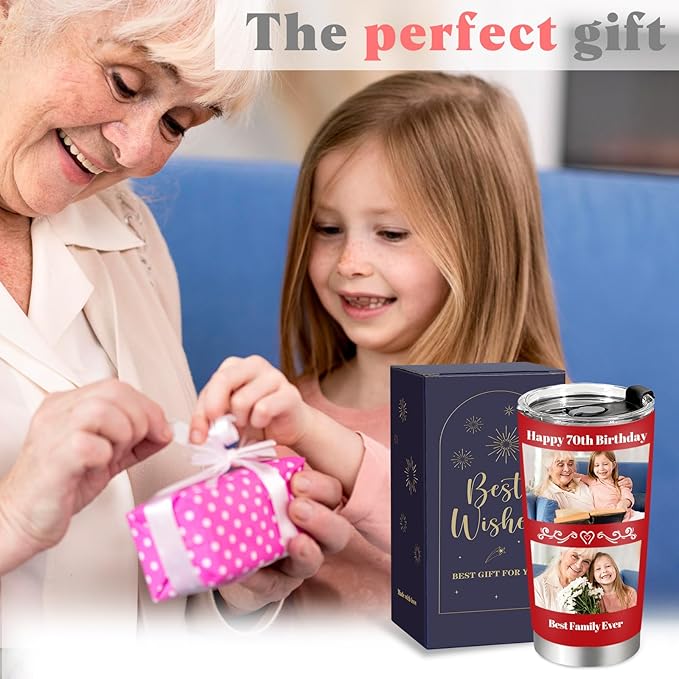 Personalized Tumbler with Pictures Text, Custom Photo Stainless Steel Coffee Tumbler, Coffee Travel Mug Cup 20 Oz Custom Gifts for Fathers Day Christmas Birthday for Dad Mom Kids - Bloomnest