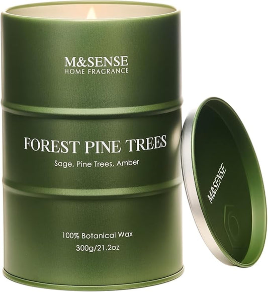 M&SENSE Frosted Pine Scented Candles Natural Non Toxic, Aromatherapy Candle for Stress Relief Meditation Relaxing, Housewarming Gifts for Women Men, 11.3oz 70 Hour Long Burning - Bloomnest