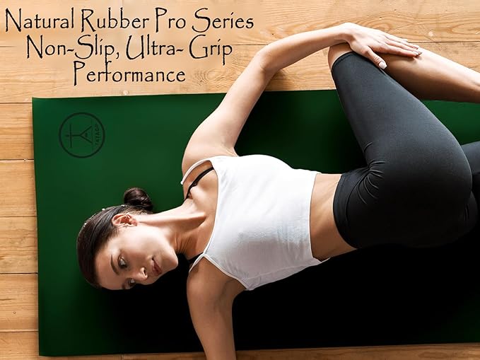 Tatago Hot Yoga Mat Non Slip-Professional Grade Natural Rubber Yoga Mat, Pliates Mat, Stretching Mat or exercise mats for home workout. Nonslip for Hot and Sweaty Classes. Includes Yoga Strap for Carrying and Stretching too. - Bloomnest