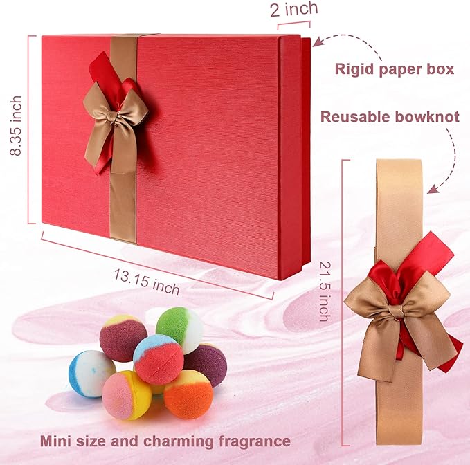 Bath Bomb Gift Set, Family Pack Mini Bath Bombs with Reusable Bowknot, 40 Pcs Organic & Natural Bath Bombs for Kids, Women and Men, Best Gift for Valentine's Day & Any Anniversaries - Bloomnest