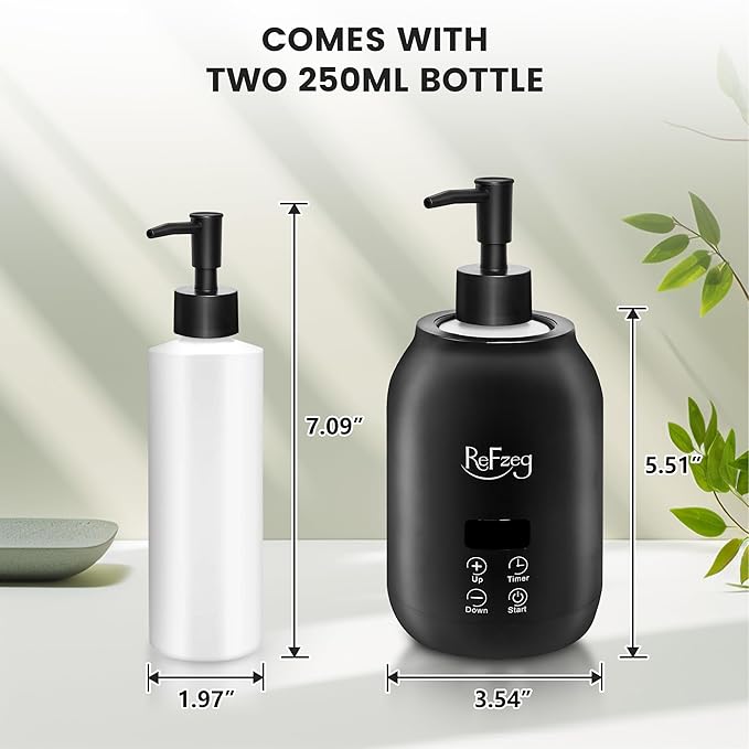 Massage Oil Warmer Bottle Professional Electric Lotion Digital Heater for SPA, Portable Oil Warmer Heated Cream for Beauty Salon Home, with ℃/℉ Switchable Display, Two Oil Dispenser Bottle - Bloomnest