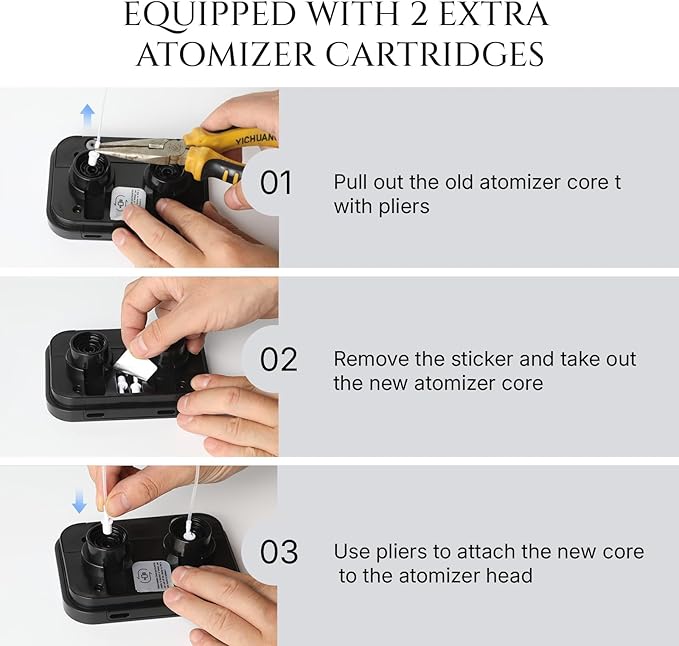 Smart Aroma Dual-Scent Waterless Essential Oil Diffuser, Cold Air Tech Scent Air Machine for 2000 Sq Ft, 2×200ml Hotel Collection Diffuser for Home & Office (Black Titanium, Two Scents)