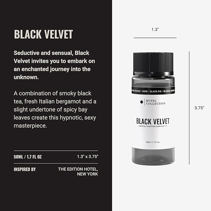 Hotel Collection Diffuser Oil - Black Velvet - Aromatherapy Essential Fragrance Oil - Blonde Woods, Rose, and Black Fig - 50ML 1.7 Fl oz - Bloomnest