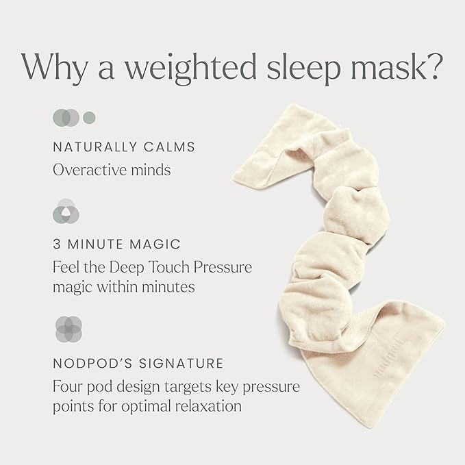 Nodpod Gentle Pressure Sleep Mask | Patented Light Blocking Design for Sleeping, Traveling & Relaxation - Bone - Bloomnest