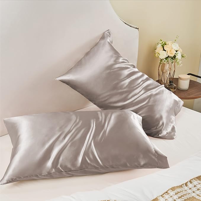 BEDELITE Satin Pillowcase for Hair and Skin, Super Soft and Cooling Similar to Silk Pillow Cases 2 Pack with Envelope Closure, Gift for Women Men(20"x40" King Size, Rose Taupe) - Bloomnest