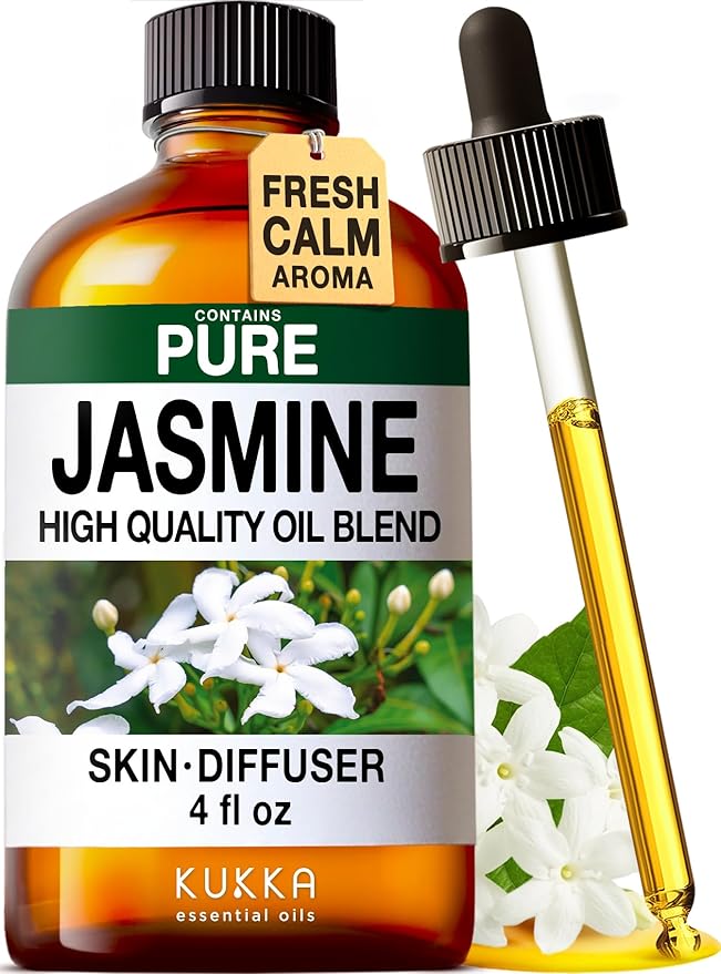 KUKKA Jasmine Essential Oils - 4 Fl Oz - for Hair, Skin, Diffuser, Aromatherapy & DIY Soap Making Scent - Bloomnest