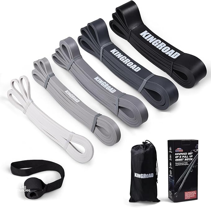Resistance Band Pull Up Assistance Bands,Set of 5 Resistance Heavy Duty Exercise Stretch Fitness Bands for Stretching Power Lifting Workout Training with Instruction Guide - Bloomnest