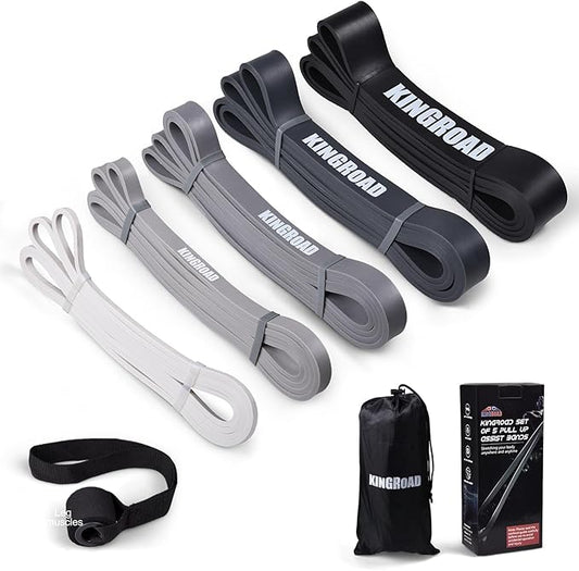 Resistance Band Pull Up Assistance Bands,Set of 5 Resistance Heavy Duty Exercise Stretch Fitness Bands for Stretching Power Lifting Workout Training with Instruction Guide - Bloomnest