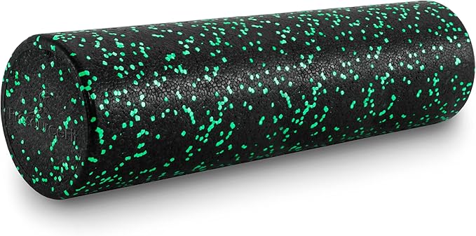 ProsourceFit High Density Foam Rollers 12 - inches Long, Firm Full Body Athletic Massage Tool for Back Stretching, Yoga, Pilates, Post Workout Muscle Recuperation, Black/Blue - Bloomnest