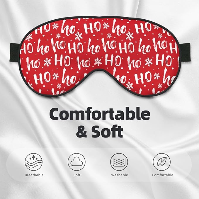 Sleep Eye Mask Hohoho Santa Claus Laugh Sleep Mask for Women Men Comfortable Eye Mask with Adjustable Strap Soft Eye Cover Blindfold for Travel Yoga Nap Shift Work - Bloomnest