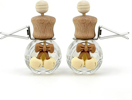 2 Pack Car Air Freshener Diffuser Bottle Refillable Empty Glass Perfume Bottle with Vent Clip, Drift Car Air Freshener Clip Essential Oil Diffuser for Car Oil Diffusers Interior Decor-A2 - Bloomnest