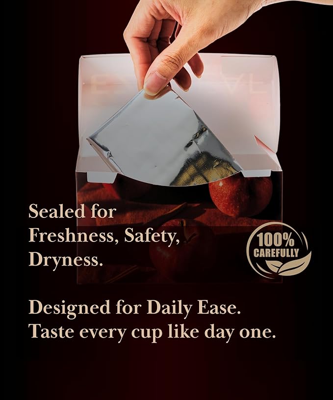 EZR Leaf Apple Cinnamon Rooibos Tea Caffeine Free Decaf Herbal Tea, 20 counts 2.1 Once Pyramid Tea Bags, Naturally Sweet, Relaxing Sleep Blend - Bloomnest