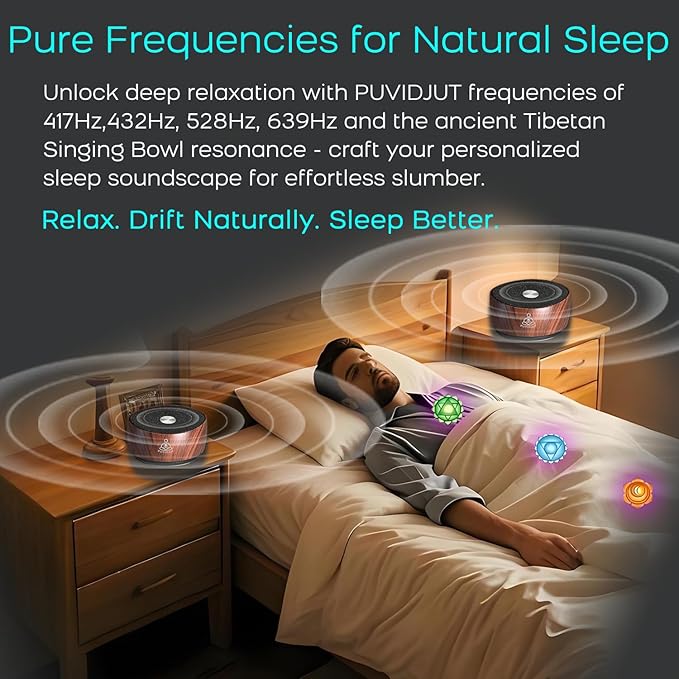 Sound Frequency Machine,Meditation Generator Instrument,Tone Device Tools - Solfeggio Frequencies Bath for Yoga, Mindfulness, Vibration System of Chakra Balancing, 5 Tones, 3 Timers - Bloomnest
