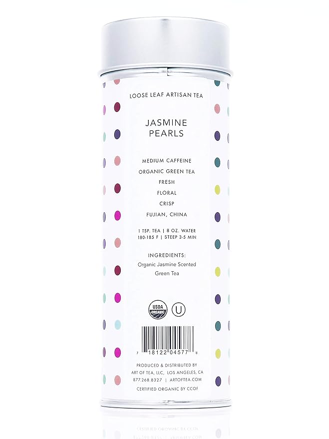 Art of Tea | Jasmine Pearls 3oz (Jasmine Tea) | Artisan Loose Leaf Tea Tin - Bloomnest