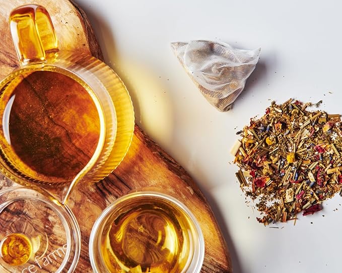 Grace Farms REST Wellness Organic Tea Blend (100 Enveloped Pyramid Sachets w/ String & Tag) | Sleep and Stress Support For Evening | Chamomile Vanilla Tea with Caffeine Free Adaptogens and Mushrooms | Gives Back 100% of Profits - Bloomnest