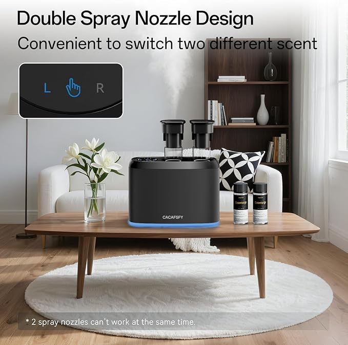 Waterless Scent Diffuser,Two 50ml Hotel Scent Oils Included-Whole House Air Freshener-Scent Diffusers for Home,Office,Essential Oil Diffuser Large Room,Smart, Cold-Air Tech,App Control - Bloomnest