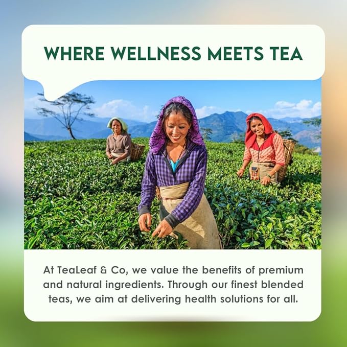 Tealeaf & Co. Tulsi Holy Basil Ashwagandha Green Tea Loose Leaf with Lemon Peel, Lemongrass & Black Pepper - Tulsi Tea with Fresh Herbs and Spices - 50 Servings, Gluten Free (3.52oz/100gm) - Bloomnest