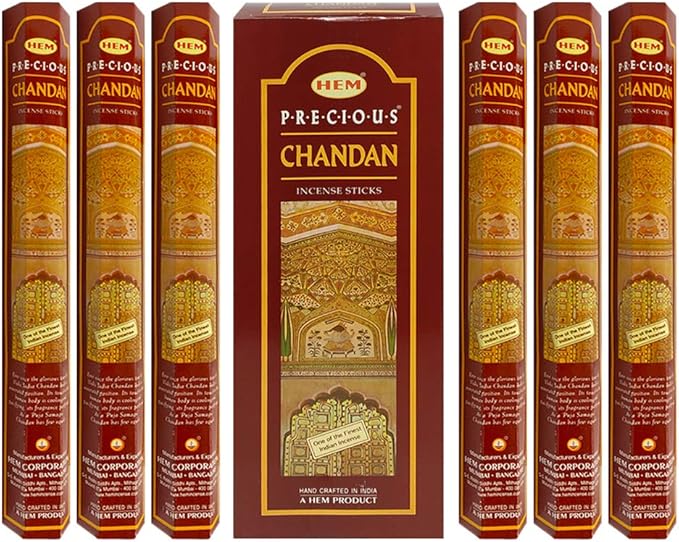 Precious Chandan (Indian Sandalwood) Incense Sticks and Incense Stick Holder Bundle Insence Insense Hem Incense Sticks TRUMIRI