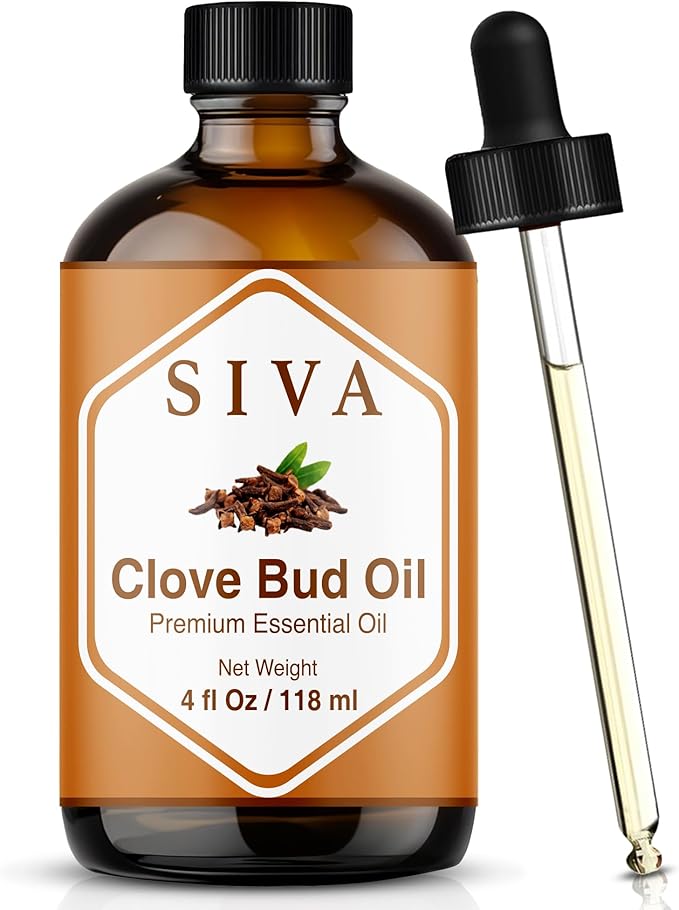 Siva Clove Bud Essential Oil - 4 Fl Oz – 100% Natural Clove Oil - for Diffuser, Face, Skin Care, Aromatherapy, Hair Care, Scalp and Body Massage - with Dropper - Bloomnest