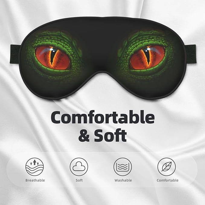 Green Dragon Eyes Sleeping Eye Mask Eye Mask for Sleeping Soft Comfort Eye Shade Blackout Eye Cover for Deep Rest Travel Nap Meditation - Bloomnest