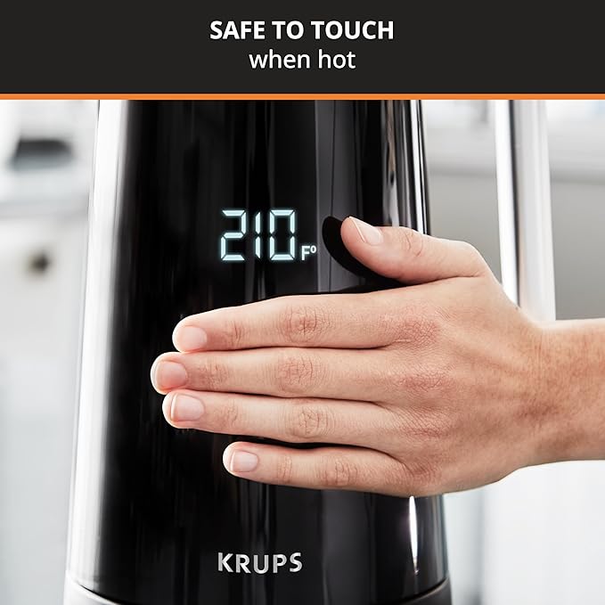 KRUPS Smart Temp Electric Kettle: 1.7L Capacity, 5 Precise Temperature Settings, Digital Display, Cool-Touch Exterior, Cordless Design for Tea and Coffee Lovers - Bloomnest