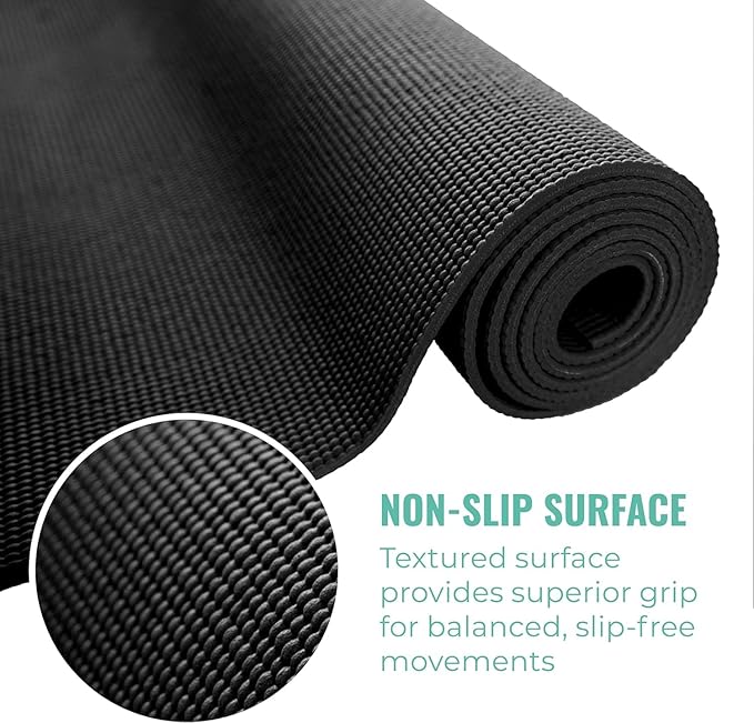 12-Pack Classic Yoga Mat With Carrying Strap, 68" x 24" Non Slip Exercise Mat, 4mm Thick Gym Mat, Bulk Non Toxic Yoga Mats for Home Workout, Schools, Classroom, and Studios - Bloomnest