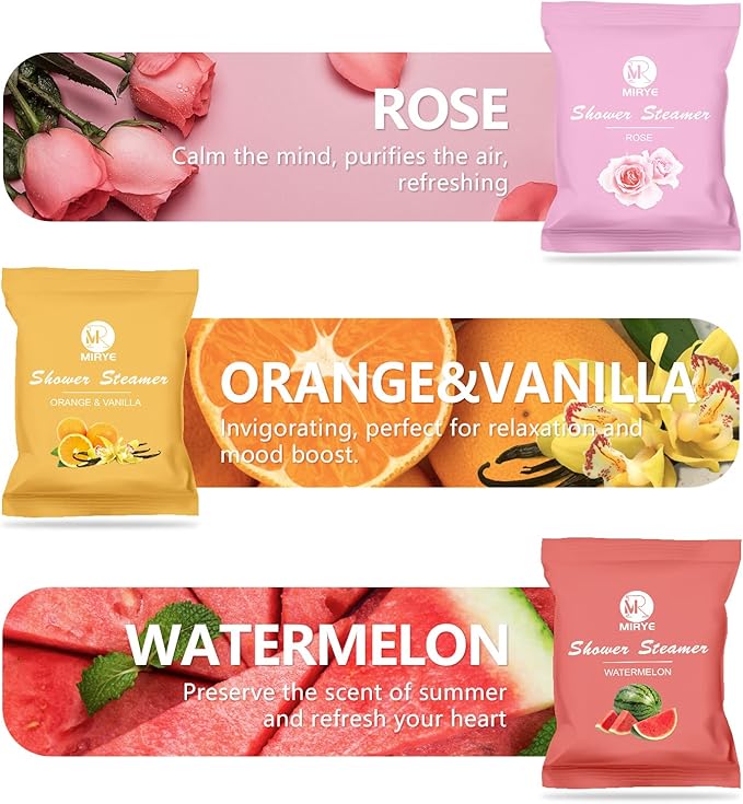 Shower Steamers Aromatherapy Birthday Gifts for Women Men, 24-Pack Stress Relief Organic Shower Bombs with Essential Oil, Stocking Stuffers White Elephant Christmas Gifts for Mom Wife Friends - Bloomnest