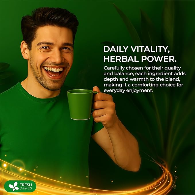 FreshDrinkUS, 24 Packs of Premium Herbal Kidney Support Tea – Ginseng Six Treasure Blend, 9 Powerful Ingredients, 10g/Bag – Men's Wellness Tea with Ginseng and Five Treasure Aid Root. - Bloomnest
