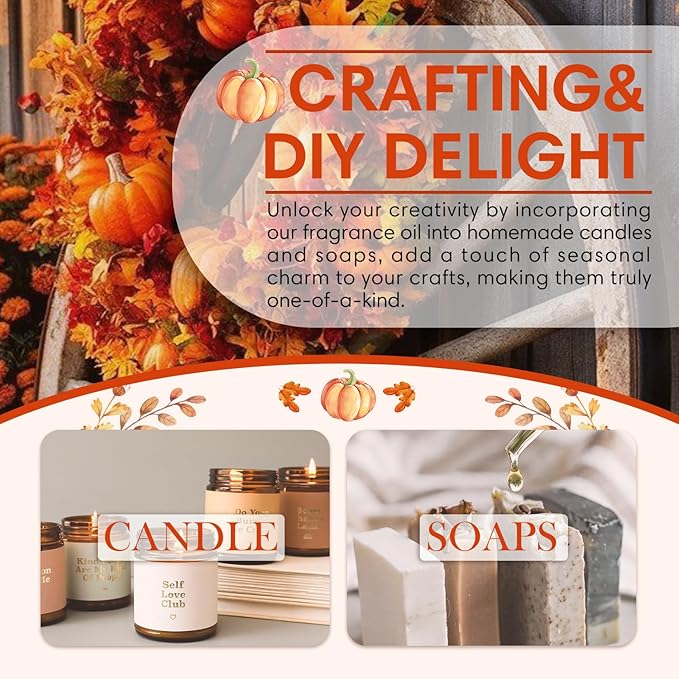 SALKING Autumn Wreath Fragrance Oil, 120ml (4 Fl Oz) Premium Essential Oils for Diffuser, Candle Scents for Candle Making, Soap Making Supplies, Autumn Diffuser Oil, Halloween Thanksgiving Gift - Bloomnest