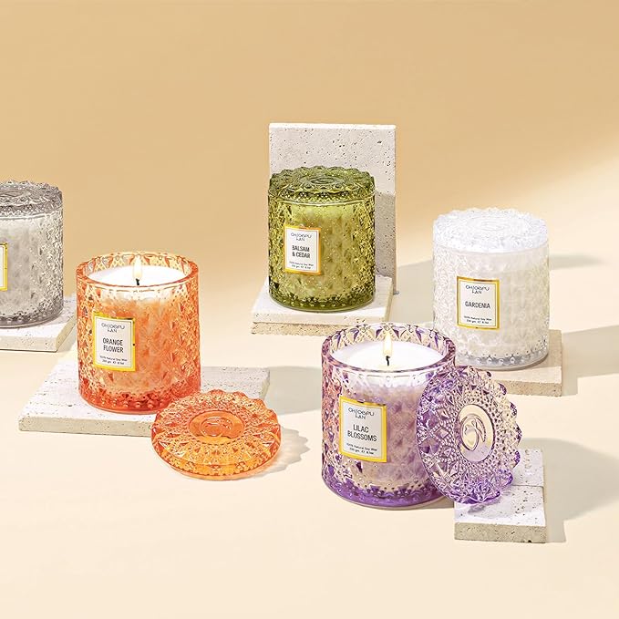 Chloefu LAN Lilac Blossoms Scented Candle, Highly Floral Fragranced Candle, Natural Soy Wax Candle Gift, Candles Gifts for Women, 55 Hours Long Burning, Home Decorative, 8.1 oz - Bloomnest