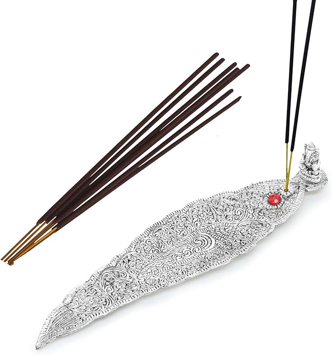 Zap Impex Metal Leaf Incense Stick Holder and Ash Catcher (Ganesh Figurine) - Bloomnest