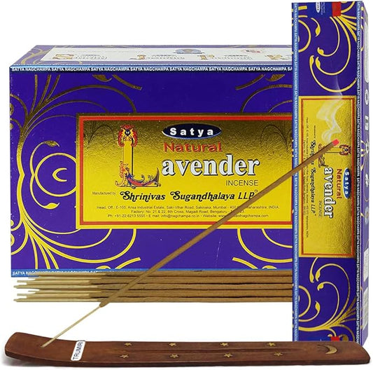 Natural Lavender Incense Sticks and Incense Stick Holder Bundle Insence Insense Satya - Bloomnest