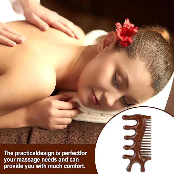 Nogeqi Wooden Scalp Massager, 4 in 1 Wooden Comb, Scalp Massage Comb, Massage Combs for Hair, Face, Eye Neck Body Gua Sha Massage,Scalp Care & Stress Relief Bloomnest