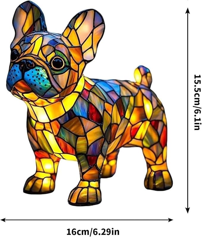 Dog lamp,French Bulldog Lights,Dyed Resin Desktop Night Lights,Cute Pet Dog Theme LED Table Lamps,Vintage Lights Home Decor,Animal Series Art Night Lights,Christmas Gifts, (French Bulldogs) - Bloomnest