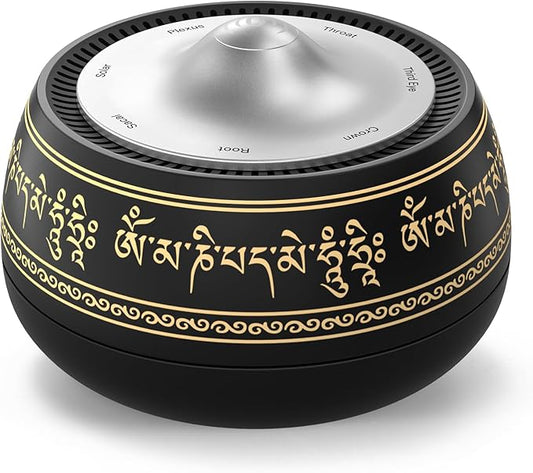 Portable Electronic Tibetan Singing Bowl, 8 Chakra Modes with 8 Chakra Cycle Play Mode, Auto/Manual Mode, Vibration & Built-in Timer, USB-C Rechargeable Meditation Device for Yoga, Reiki, Relaxation