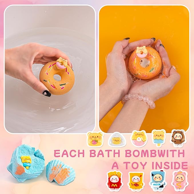 9XXL Bath Bombs Gifts Set, BusyMouth 9pc Kids Bath Bombs with Surprise Toys | Non-Toxic Bubble Bath | Birthday Gift Set for Girls & Boys Ideal Gift for Mother's Day Valentines - Bloomnest