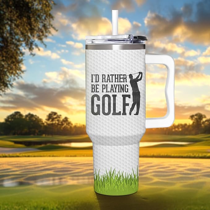 Golf Gifts For Men, Golf Gift For Fathers Day, Birthday, Best Present Ideas From Son, Daughter And Kids, Cool Gifts For Women, Christmas Gift for Golfers Men, Dad, Golfers Tumbler 40oz With Handle - Bloomnest