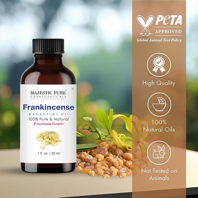 Majestic Pure Frankincense Essential Oil with Glass Dropper - 1 Fl Oz - 100% Pure and Natural Frankincense Oil - Premium Grade Essential Oils for Diffuser, Aromatherapy, Soap and Candle Making - Bloomnest
