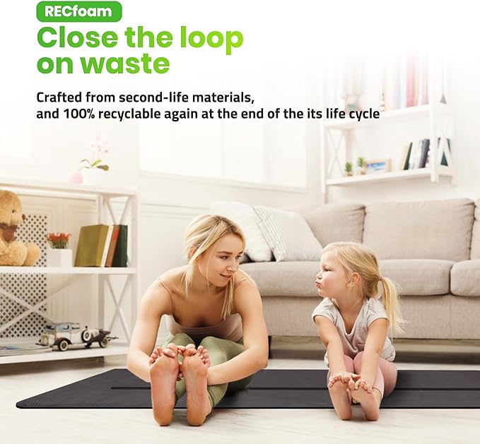 Large Yoga Mat (6'x4') – 1/4" & 1/2" Thick Exercise Mats for Home Workout, Extra Wide Workout Mats for Home Gym, Yoga, Pilates, Stretching, Floor & More