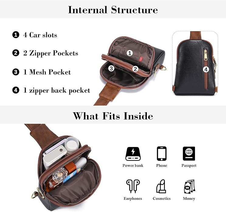 INICAT Small Sling Bag for Women Everyday & Travel Crossbody Bags Lightweight Cross Body Purses Vegan Leather - Bloomnest