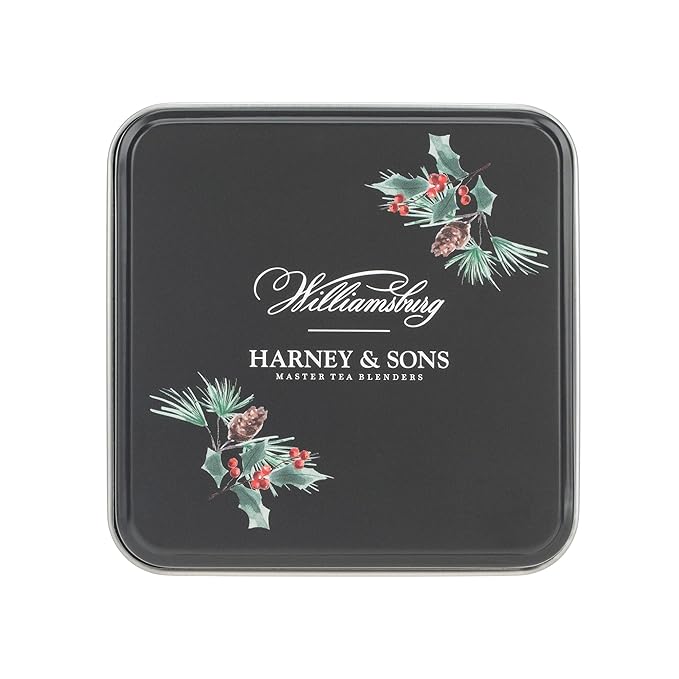 Harney & Sons Holiday Heritage Colonial Williamsburg Blend | Black Tea with Warm Apple, Cinnamon, and Orange Peel,20 Count (Pack of 1) - Bloomnest