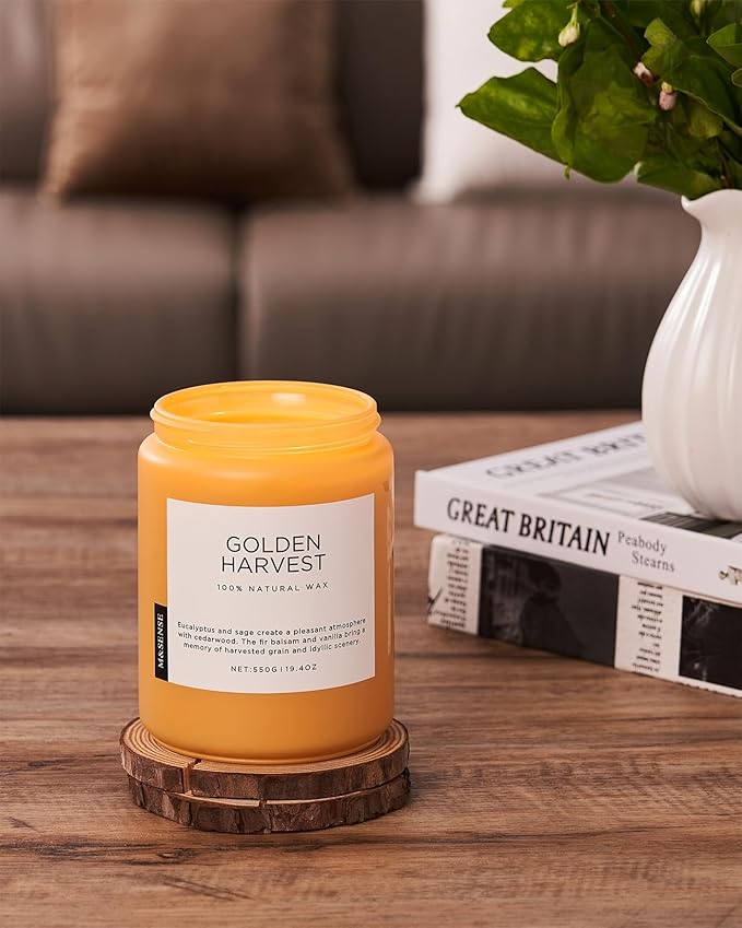 M&SENSE Fall Harvest Scented Candles, 19.4oz 110 Hours Large Natural Soy Long Lasting Slow Burning 2 Wick Scented Candle for Relaxing Stress Relief & Holiday - Bloomnest