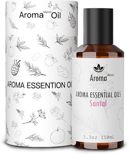 Car Diffuser Oil - Santal Essential Oil Blend - Luxury Hotel Inspired Home Aromatherapy Diffuser Oil - Sandalwood, Violet, Geranium, Cedar - for Diffuser, Humidifier, Reed - 150ML - Bloomnest