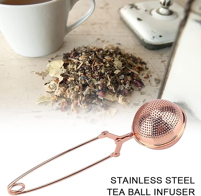 Snap Ball Tea Strainer, Snap Tea Ball Infuser, Rose Gold Stainless Steel Snap Ball Infuser for Loose Leaf Tea - Bloomnest