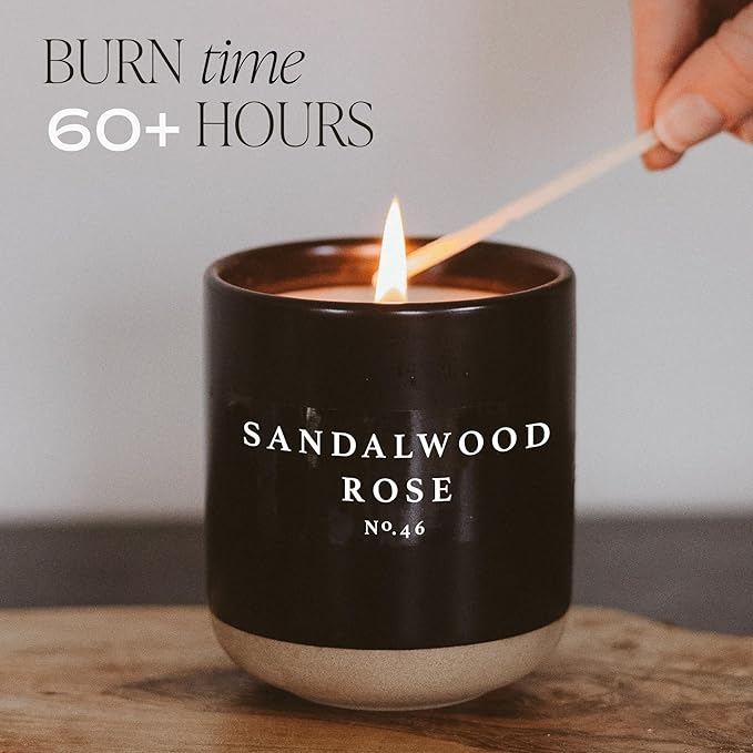 Sweet Water Decor Fraser Fir Soy Candle | Cypress, Evergreen, Cedar, and Fir Balsam Scented Candles for Home | 12oz Black Stoneware Jar, 60+ Hour Burn Time, Made in The USA - Bloomnest