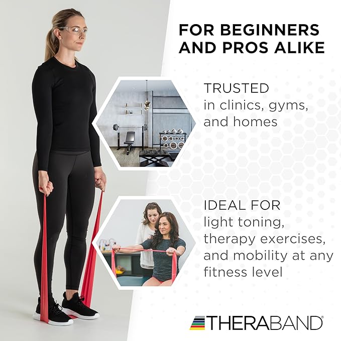 THERABAND Resistance Band, Black, Special Heavy, 50-Yard Roll, Latex Elastic Band for Exercise - Bloomnest