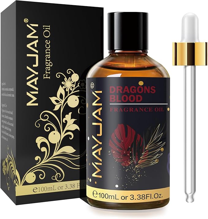 MAYJAM 100ML/3.38FL.OZ Dragons Blood Fragrance Oils with Glass Dropper, Essential Oils for Diffusers for Home, Long Lasting Scented Oils for Diffusers Soap Candle Making - Bloomnest