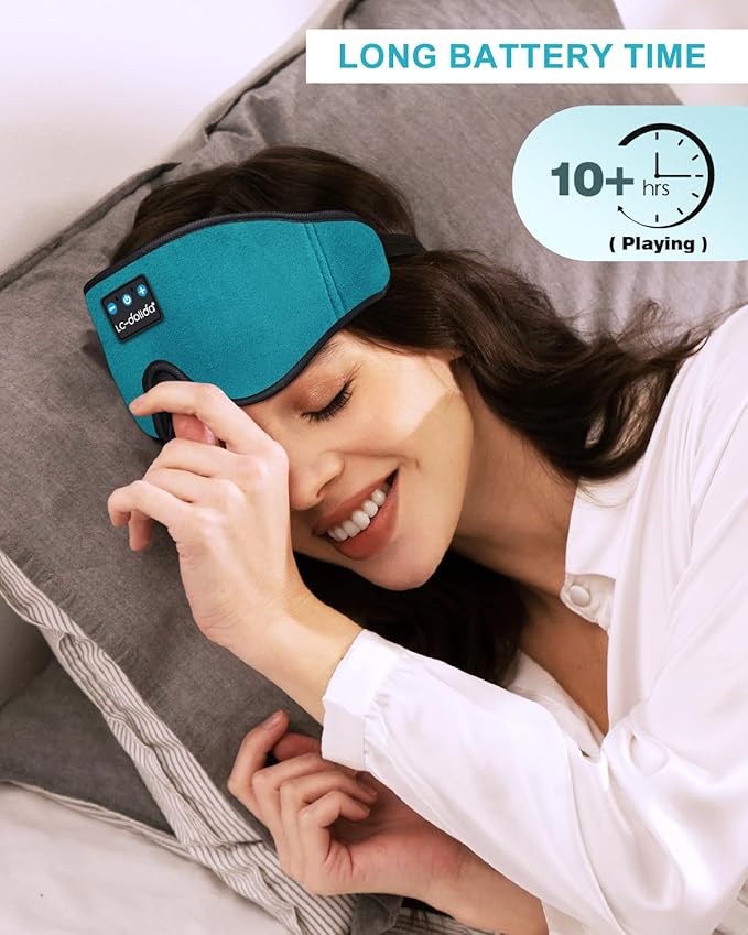 Sleep Mask with Bluetooth Headphones,LC-dolida Sleep Headphones Bluetooth Sleep Mask 3D Sleeping Headphones for Side Sleepers Best Gift and Travel Essential (Blue) - Bloomnest