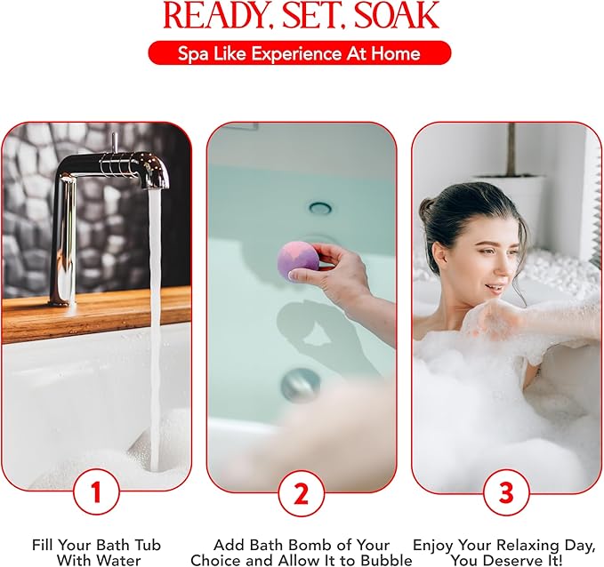 12 Large Bath Bombs Gift Set for Women - 3 Oz Handmade Organic Fizzies With Moisturizing Shea Butter - Perfect for Bubble Spa Relaxing - Gift for Her, Girls, Wife, Mother