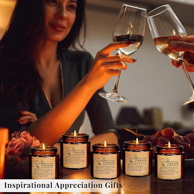 Fumete 10 Pcs Jars Scented Soy Candles 3.5 oz May You Be Proud of The Difference Candles Team Thank You Gifts for Employee Appreciation Gifts Coworker Vet Tech Nurse Teachers(Amber,Maker) - Bloomnest